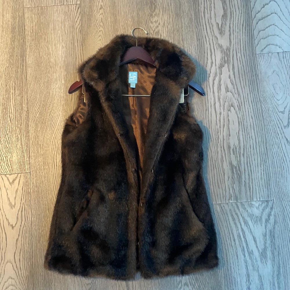 Barney’s New York Fox Fur Vest with Silk Lining